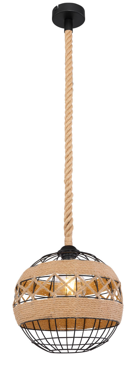 Suspension Ulleu noire, H 120 cm