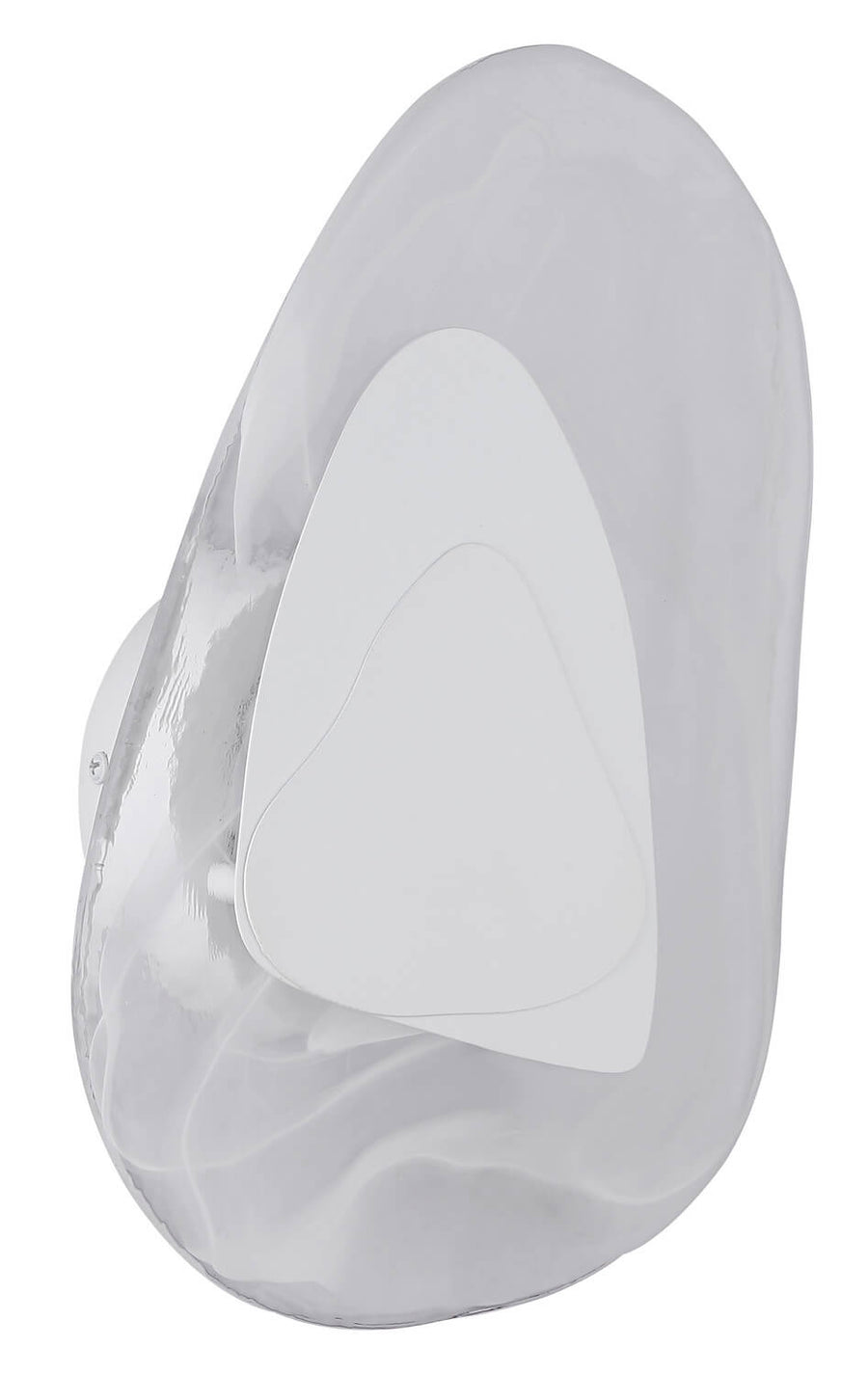 Applique éteinte, finition blanche mate, vue de face sur fond neutre