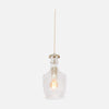 Vintage clear glass carafe pendant light, faceted, E14 brass | Grazio