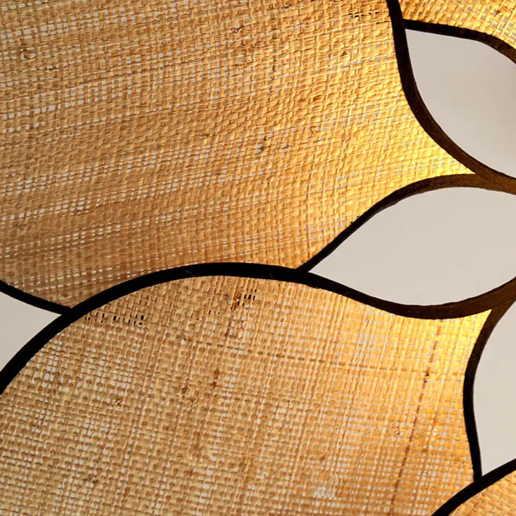 Suspension design fleur faà§on cannage en rotin fait à la main | Designix - Luminaire - https://designix.fr