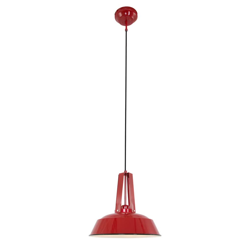 Adjustable red pendant light, metal bell lampshade Ø 42 cm, kitchen | Mexlite