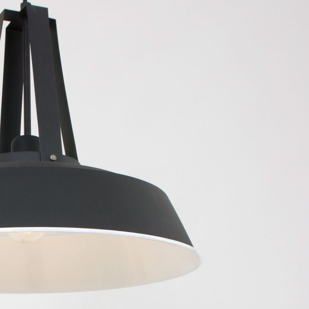 Black dome pendant light 42 cm, matte metal bell shade | Eden