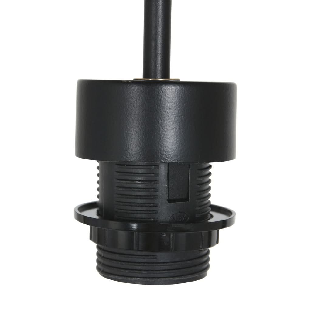 Douille E27 noire de la suspension en lin gris