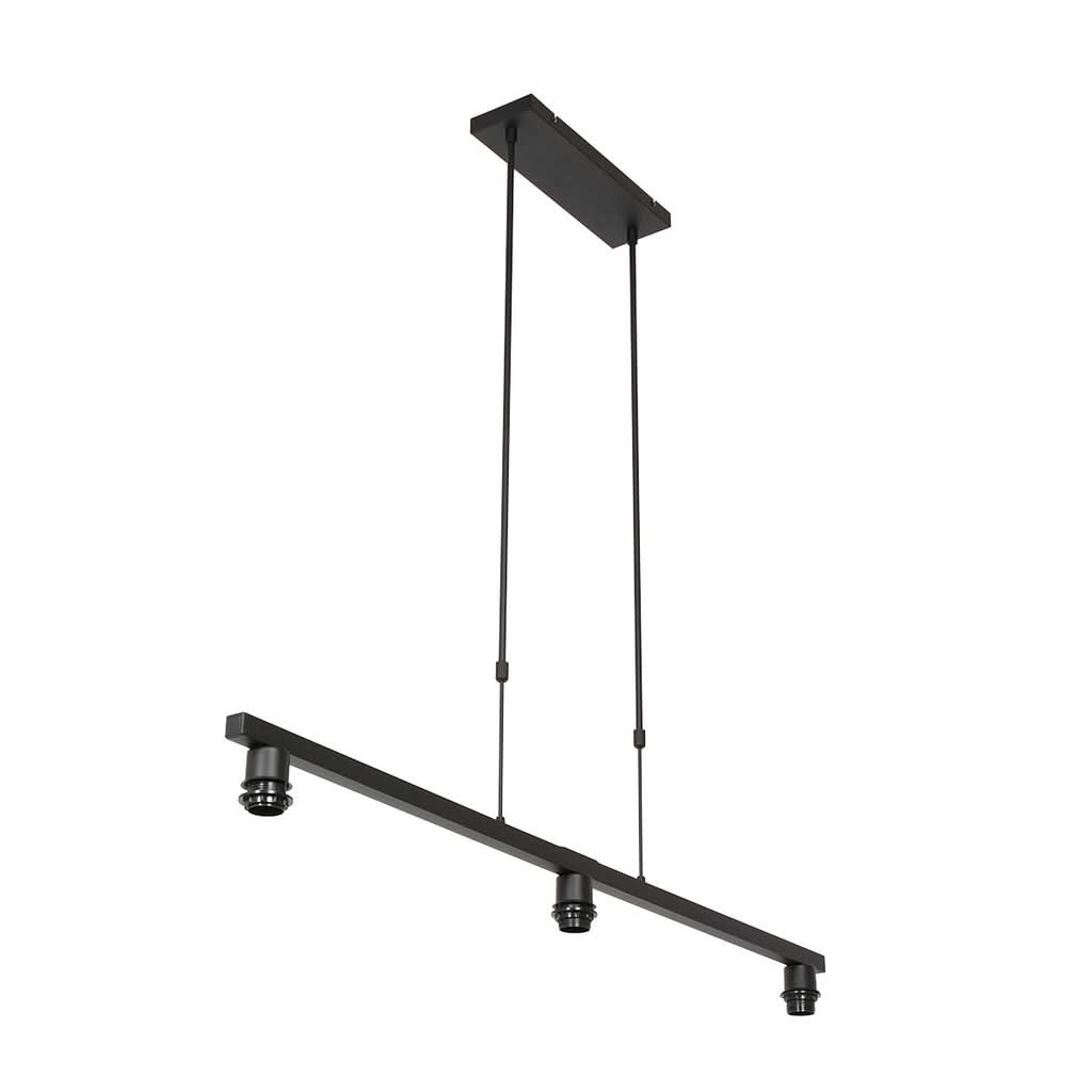 Suspension barre noire vue en angle avec rosace au plafond