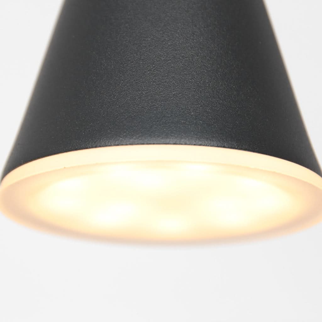 Suspension noire design Vortex 3066ZW, barre 120 cm 5 cônes LED dimmable | Designix