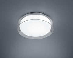 Plafonnier extérieur Olvi chromé, Ø 30 cm
