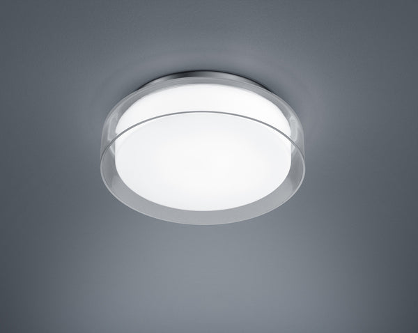 Plafonnier extérieur Olvi chromé, Ø 30 cm