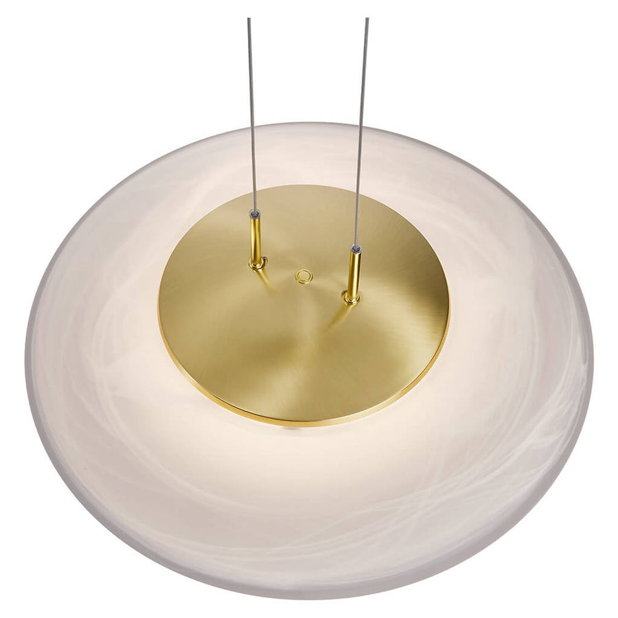 Suspension Findus laiton brossé, verre