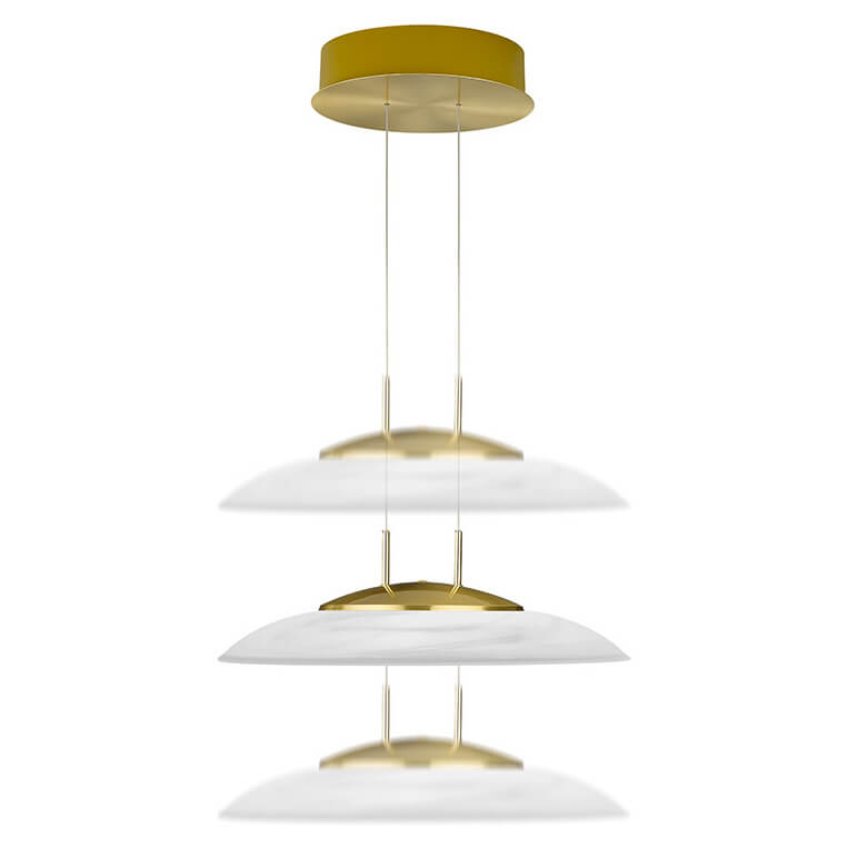 Suspension Findus laiton brossé, verre