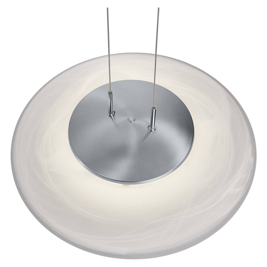Suspension Findus nickel satiné, verre