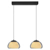 Suspension Luxxo noire et fumée, verre, L 89 cm
