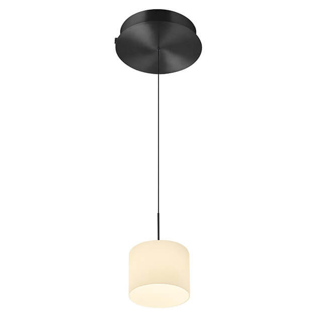 Vue plongeante du luminaire montrant l'abat-jour cylindrique ouvert vers le bas