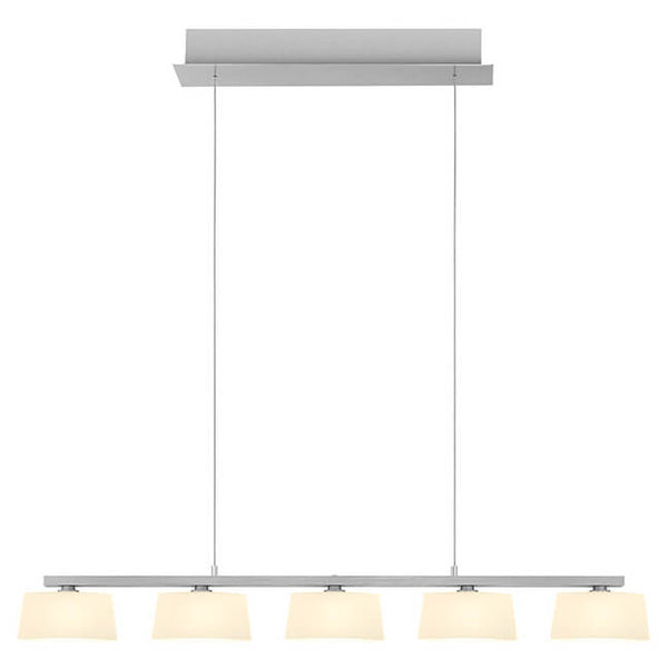 Suspension View aluminium et opale, verre, L 85 cm