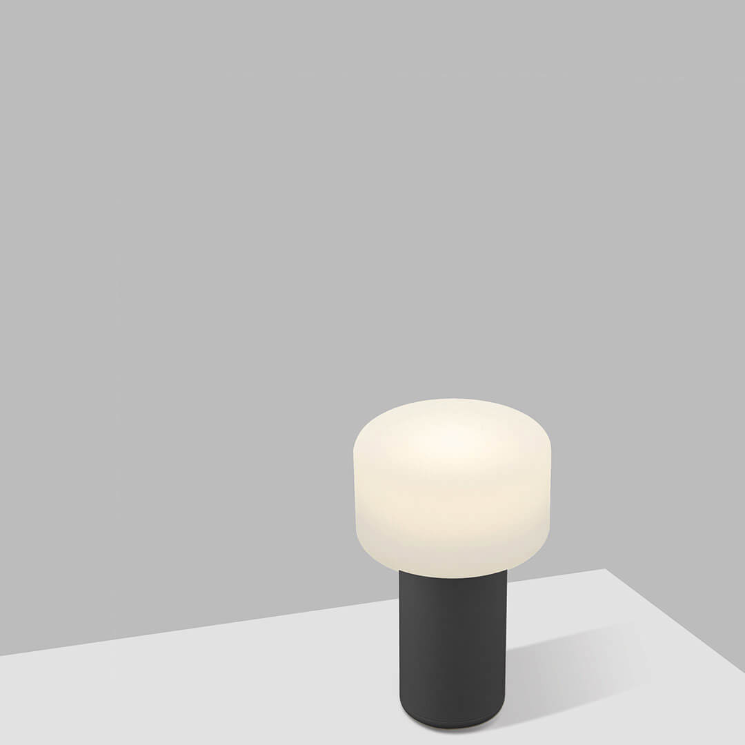 Lampe à poser sans fil Tiny noire, H 13 cm