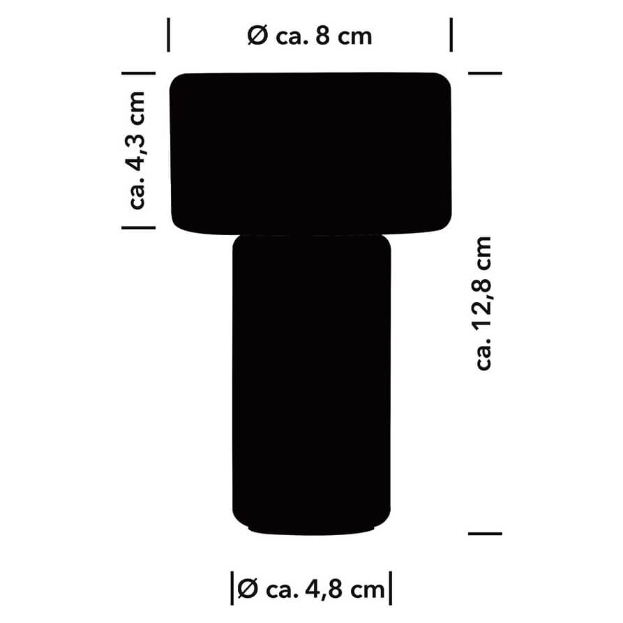 Lampe à poser sans fil Tiny noire, H 13 cm