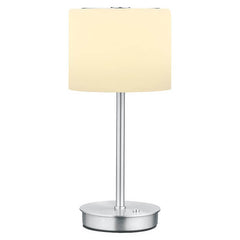 Lampe à poser Abby aluminium et opale, verre