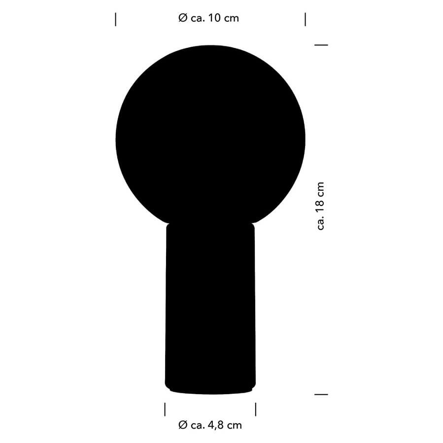 Lampe à poser sans fil Tiny noire, H 18 cm