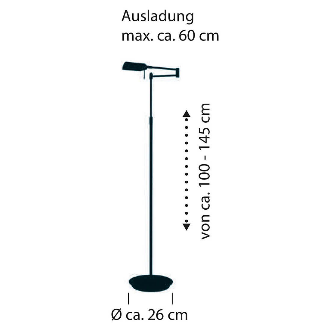 Lampadaire Graz nickel satiné