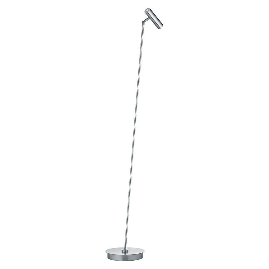 Vue en perspective du lampadaire, montrant le fût fin et le pied circulaire