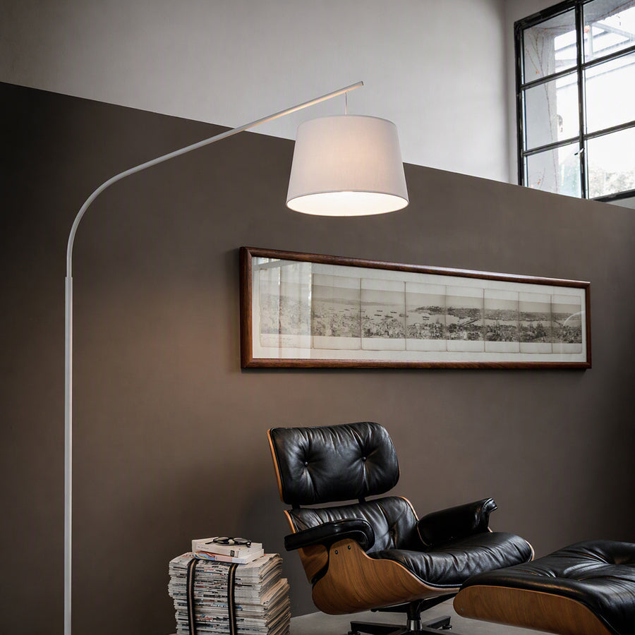 Lampadaire Daddy blanc, tissu