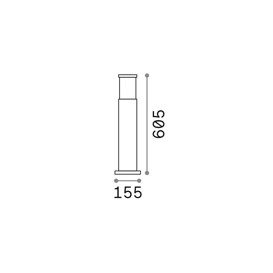 Lampadaire extérieur Tronco noir, H 60 cm
