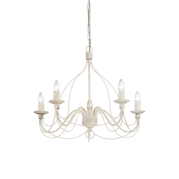 Suspension Corte 5 lumières blanche