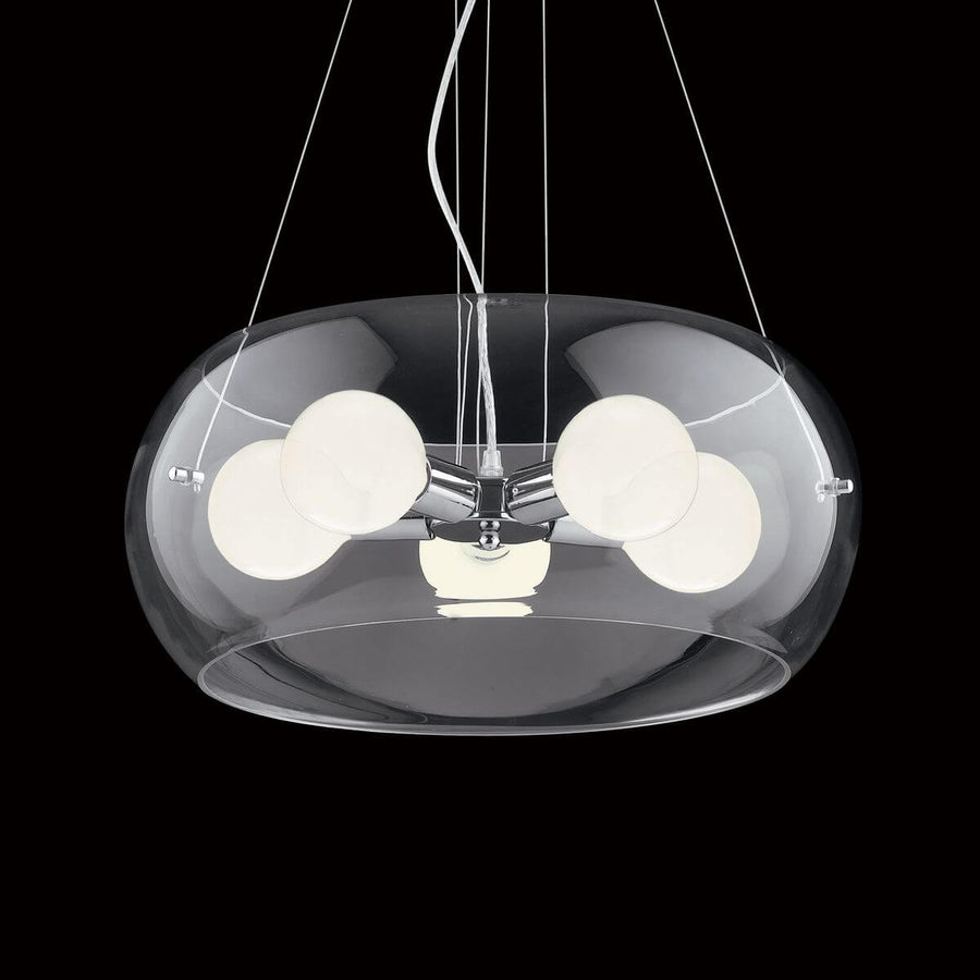 Suspension Audi-10 5 lumières transparente, verre