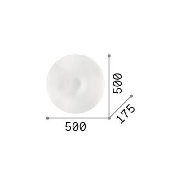 Schéma de dimensions du plafonnier rond, diamètre 500 mm et hauteur 175 mm