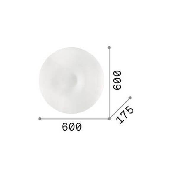 Schéma de dimensions du luminaire : 600 mm de diamètre et 175 mm d'épaisseur