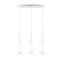 Suspension Milk 3 lumières blanche, verre