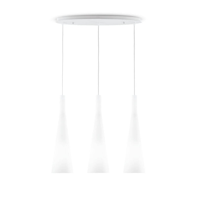 Suspension Milk 3 lumières blanche, verre