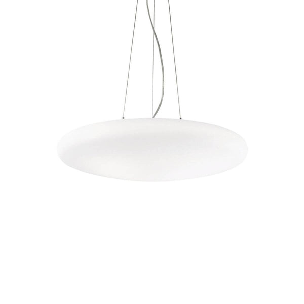 Suspension Smarties 3 lumières blanche, verre, Ø 50 cm
