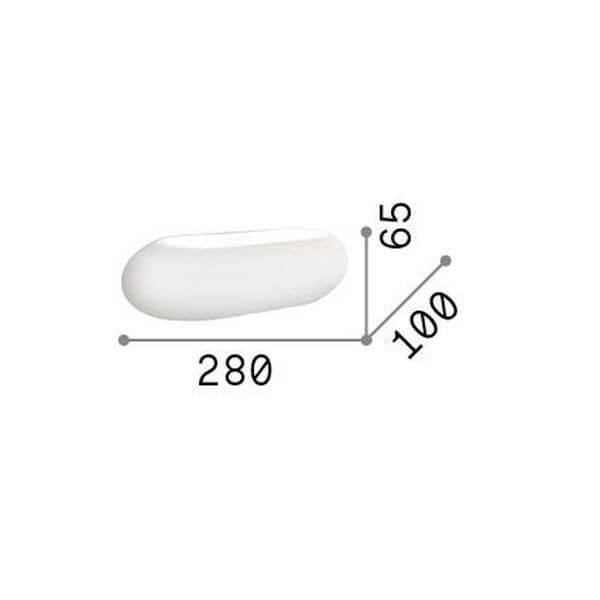 Schéma de dimensions indiquant largeur 280 mm, hauteur 65 mm et profondeur 100 mm