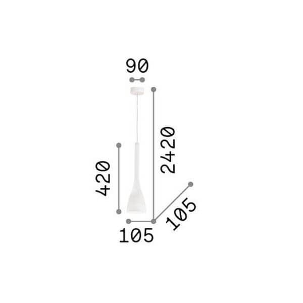 Suspension Flut noire, verre, H 42 cm