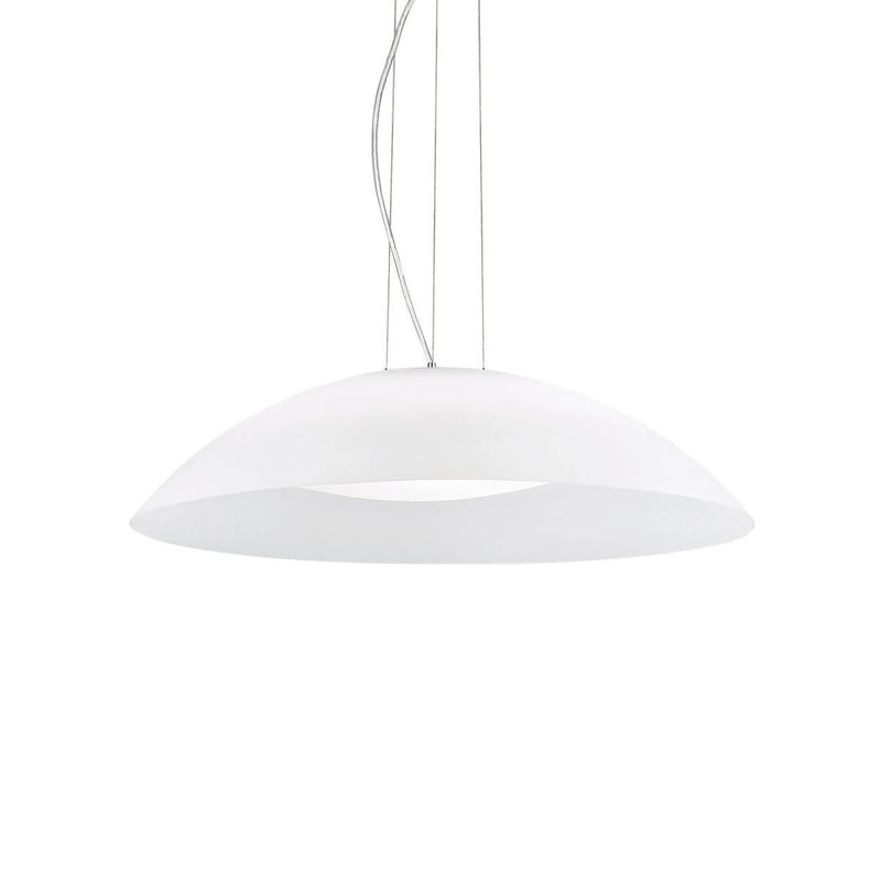 Suspension Lena 3 lumières blanche, verre, Ø 64 cm