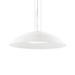 Suspension Lena 3 lumières blanche, verre, Ø 74 cm
