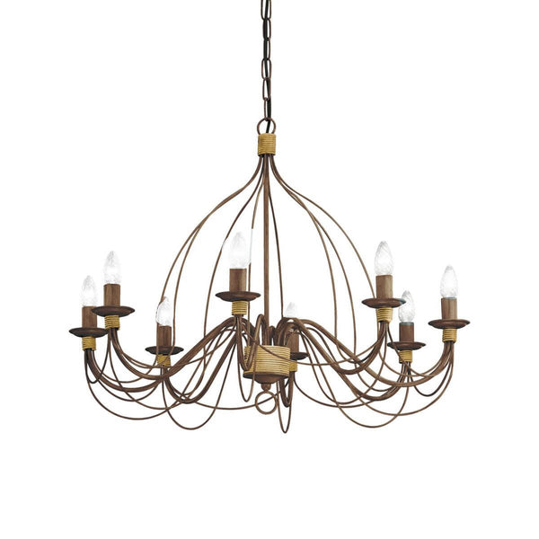 Suspension Corte 8 lumières rouille