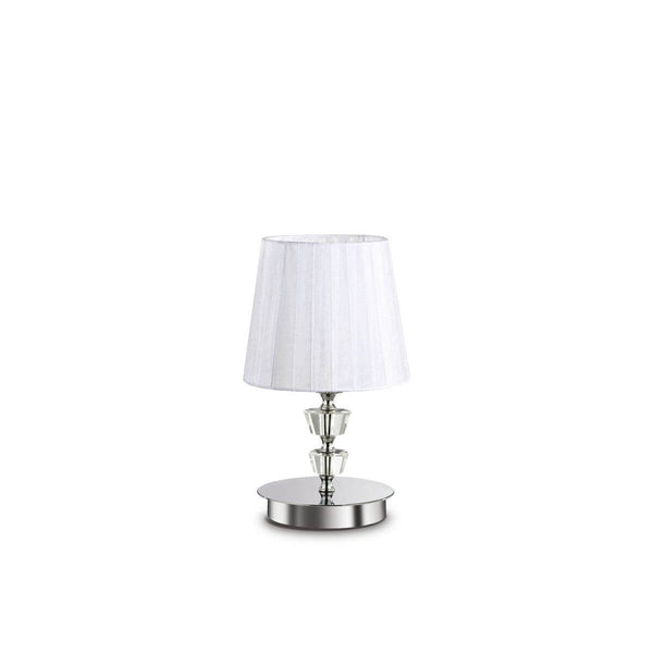 Lampe à poser Pegaso blanche, verre, Ø 18 cm