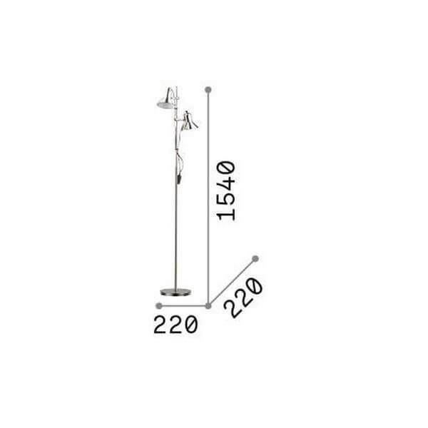 Lampadaire Polly 2 lumières chromé