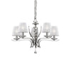 Suspension Pegaso 5 lumières blanche, verre