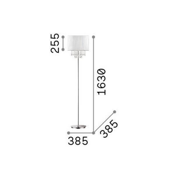 Schéma coté du lampadaire avec hauteur 1630 mm et base 385 mm