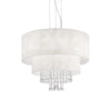 Suspension Opera 6 lumières blanche, cristal
