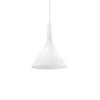 Suspension Cocktail blanche, verre, H 26 cm