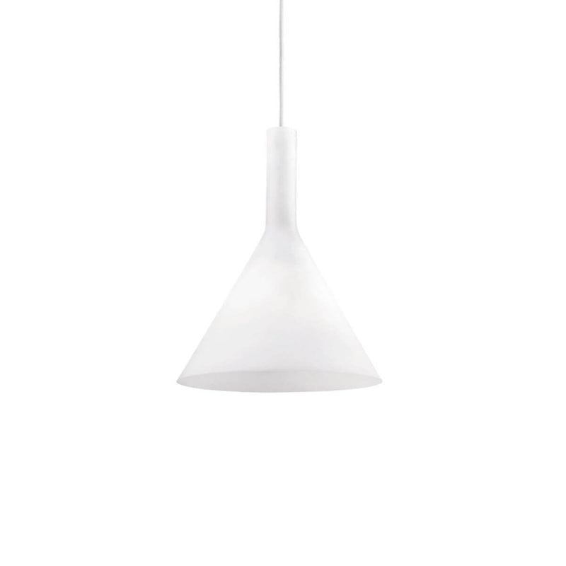 Suspension Cocktail blanche, verre, H 26 cm