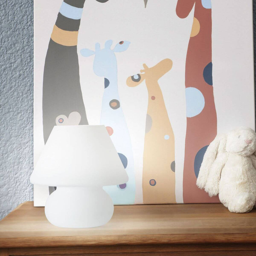 Lampe à poser Prato blanche, verre, Ø 16,5 cm