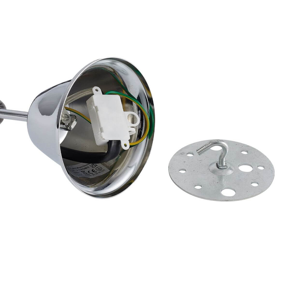 Suspension Florian 18 lumières chromée, cristal
