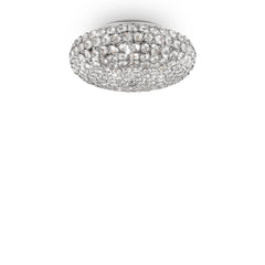 Plafonnier King 5 lumières chromé, cristal