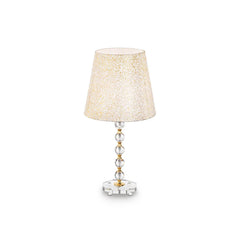 Lampe à poser Queen dorée, verre, Ø 35 cm