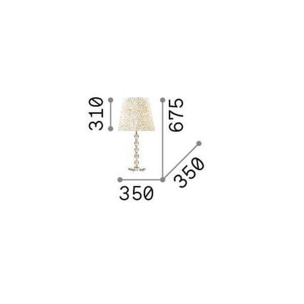Lampe à poser Queen dorée, verre, Ø 35 cm