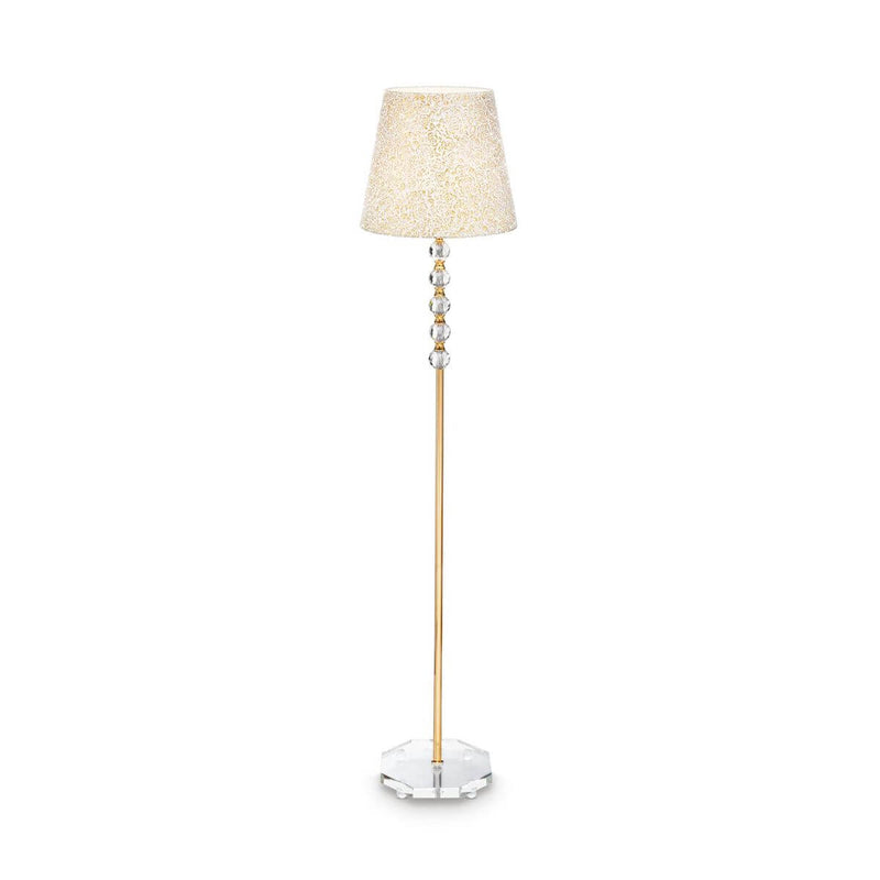 Lampadaire Queen doré, verre